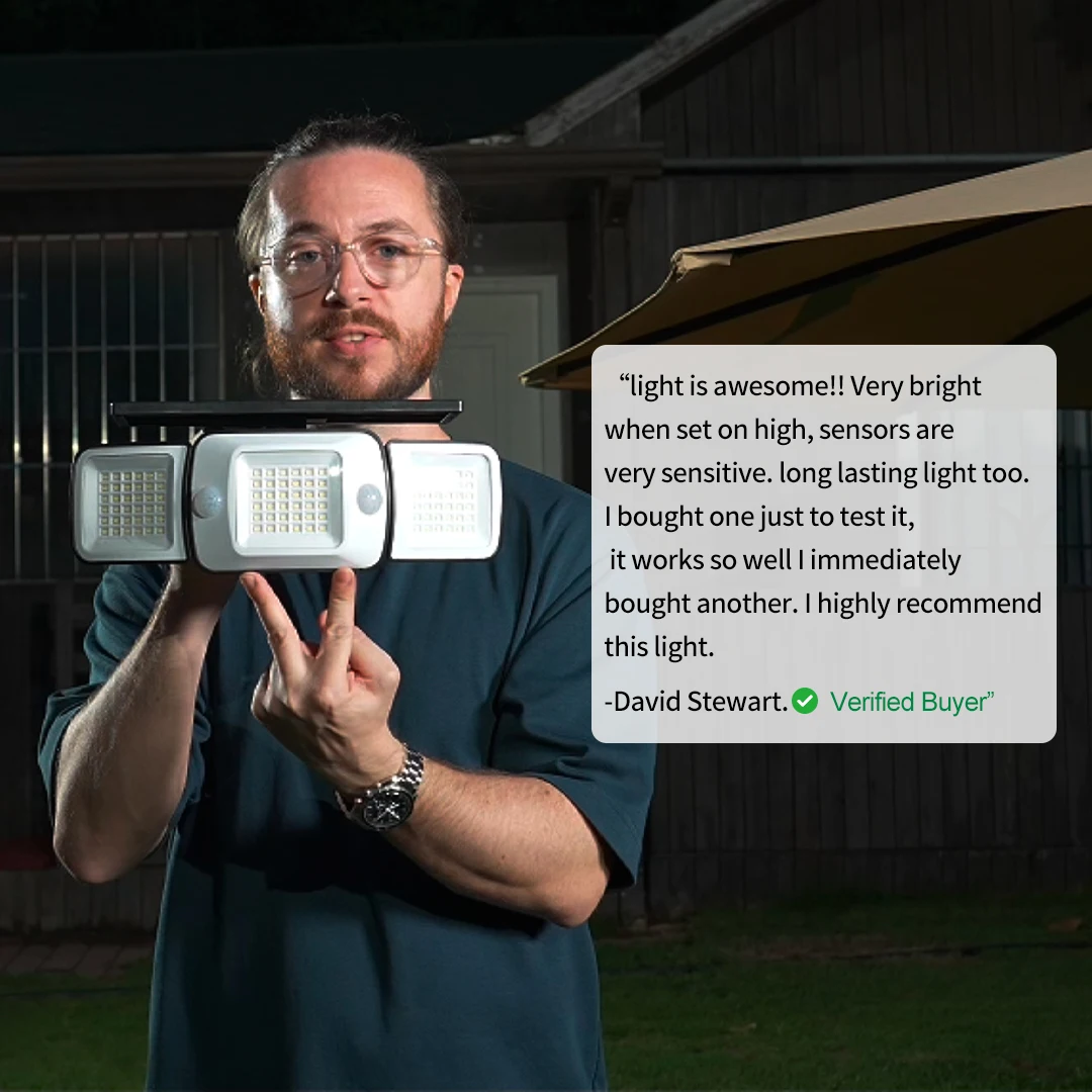 Intelamp Solarleuchten für den Außenbereich, L4000-mAh-Akku, mit zwei Bewegungssensoren, 1200 Lumen, hohe Helligkeit, IP65-Schutzart, Wandlampe für Garten, Hof, Weg und Garage. – Detail 15