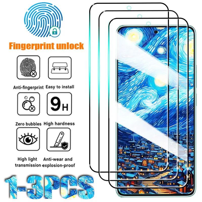 

1-3 PCS Full Cover Tempered Glass For Samsung Galaxy S24 S25 S26 Ultra S23 S22 FE S21 Plus Fingerprint Screen Protector HD Glass