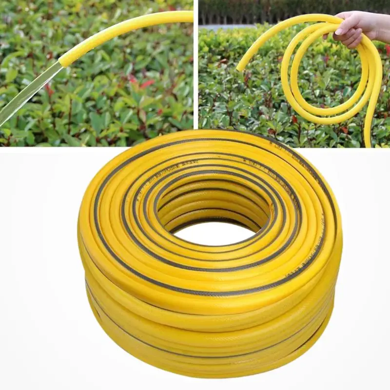 PVC Garden Hose, Flexible Water Hose with Spray Nozzle and Brass Connectors, Outdoor Watering,Yard, Boats, Car Washing