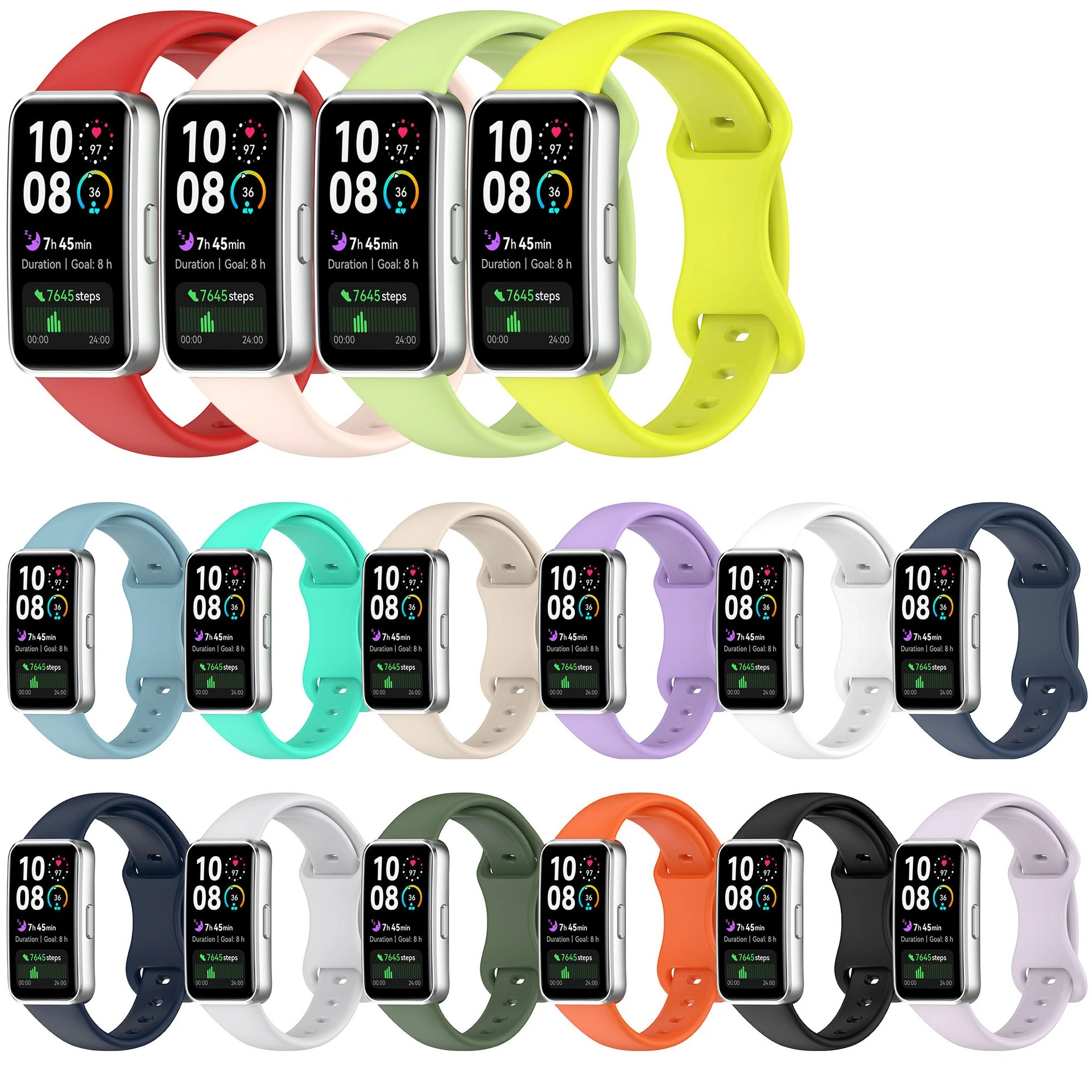 スリムバタフライクラスプシリコンストラップスーツ Huawei 社時計バンド 10 スポーツスリムシリコンストラップバタフライバックル付き