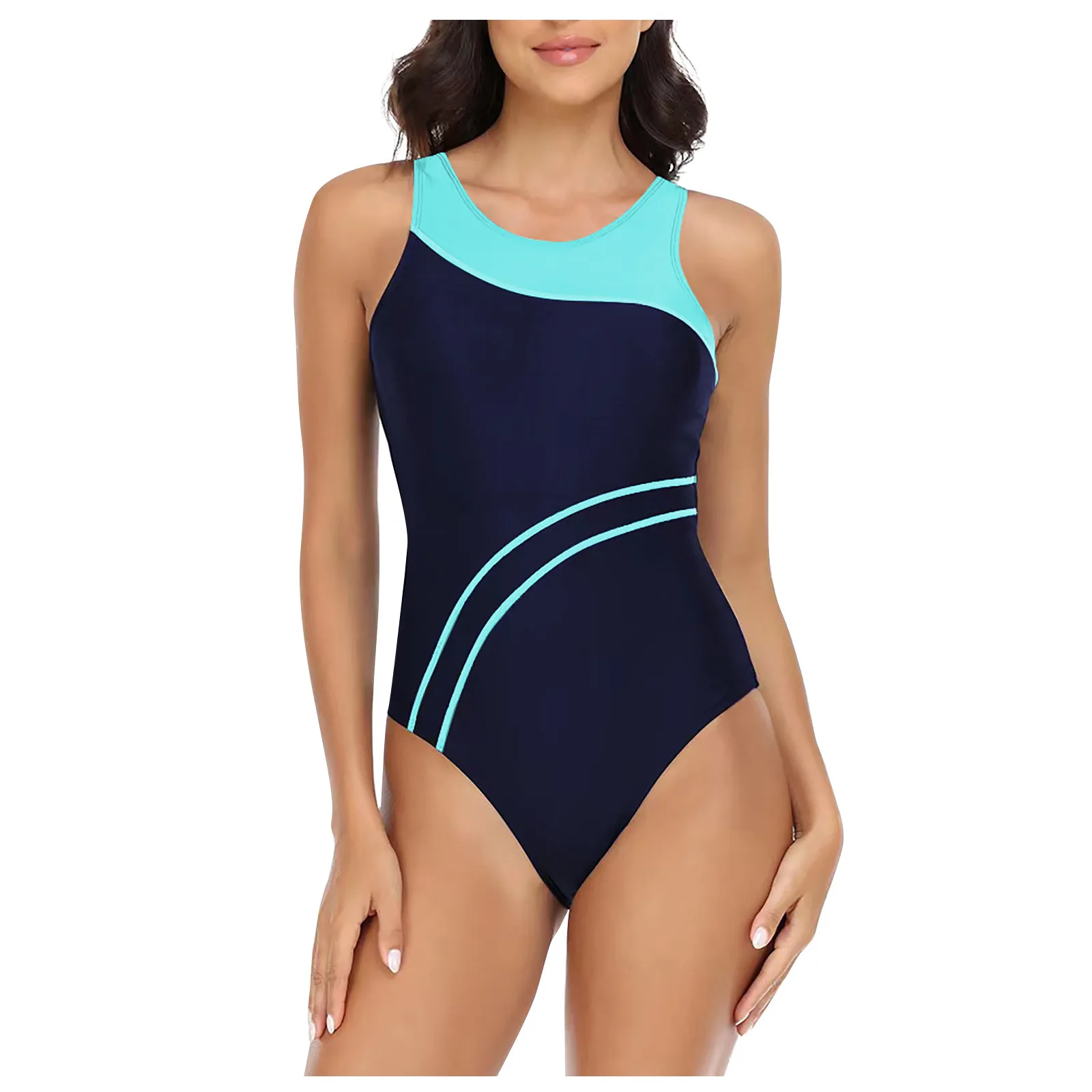 One Piece Large Swimsuits Closed Plus Size Swimwear Sports Push Up Women'S Swimming Body Bathing Suit Female Beach Pool Bather