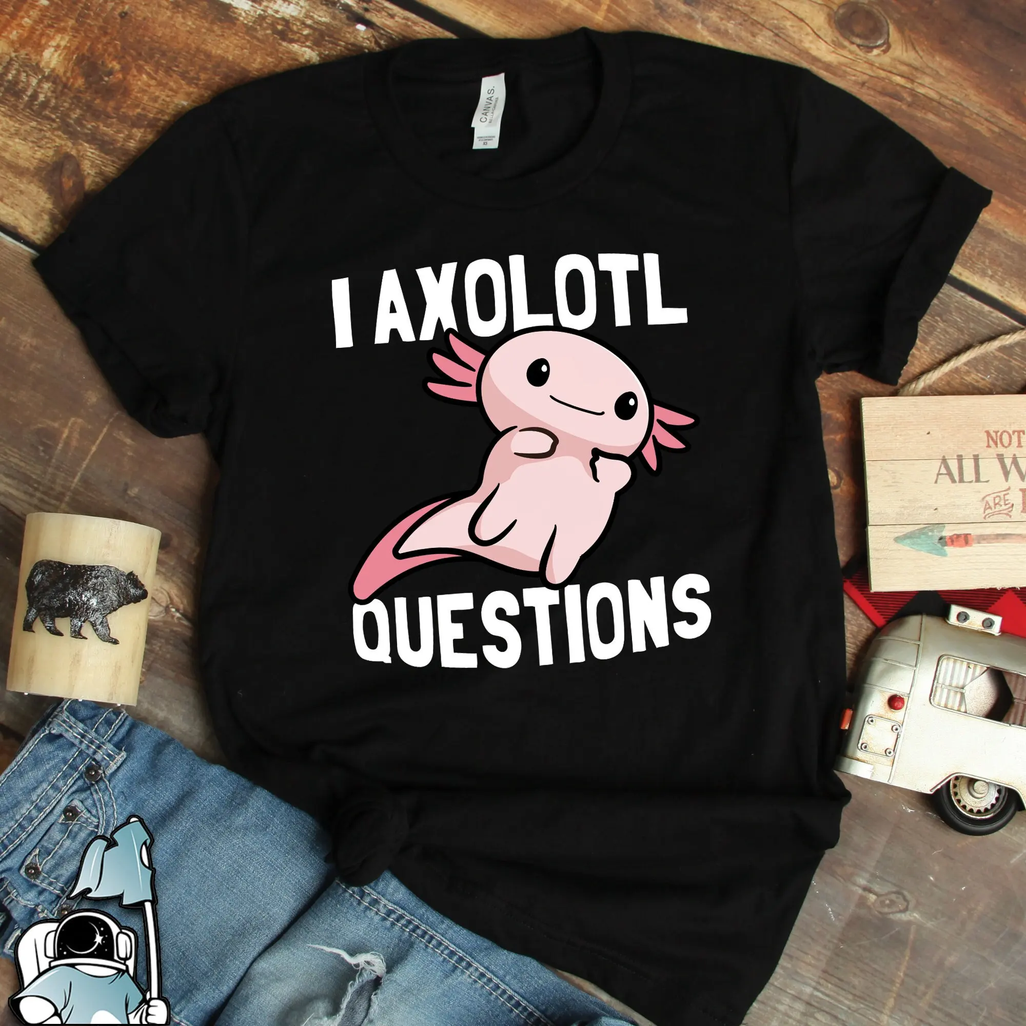 Axolotl T Shirt Art I Questions Salamander Amphibian Pet s