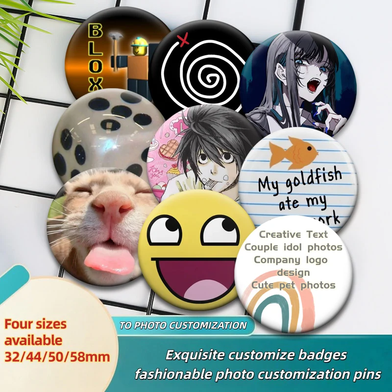 

Fashion Diy Custom Badge Bag Accessories Friend Star Anime Photo Professional Production Brooches Free Design Customize Pins