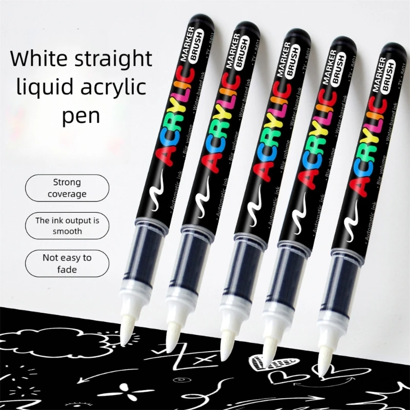 

White Aqueous Based Marker Pen Fast Drying Blend Accuracy Tip For Detailed Artwork And Craft Materials