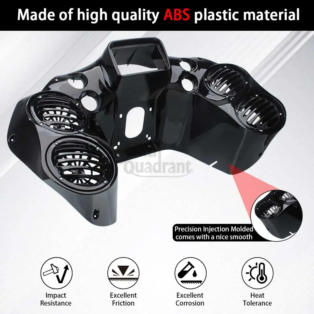 

Black Inner Fairing Cover with 4 6.5-inch Speaker Pods for Harley Touring Road Glide FLTR/I FLTRX 1998-2013 Ultra FLTRU 2011-13