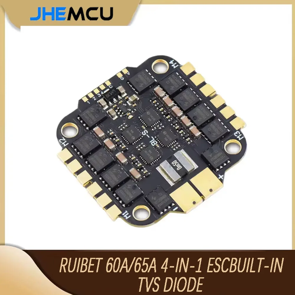 

JHEMCU RuiBet 60A/65A 3-6S/65A 8S Dshot600 BLHELI_S 4in1 ESC Встроенные телевизоры Расстояние трубчатого полюса 30,5x30,5 мм для FPV Freestyle Drone