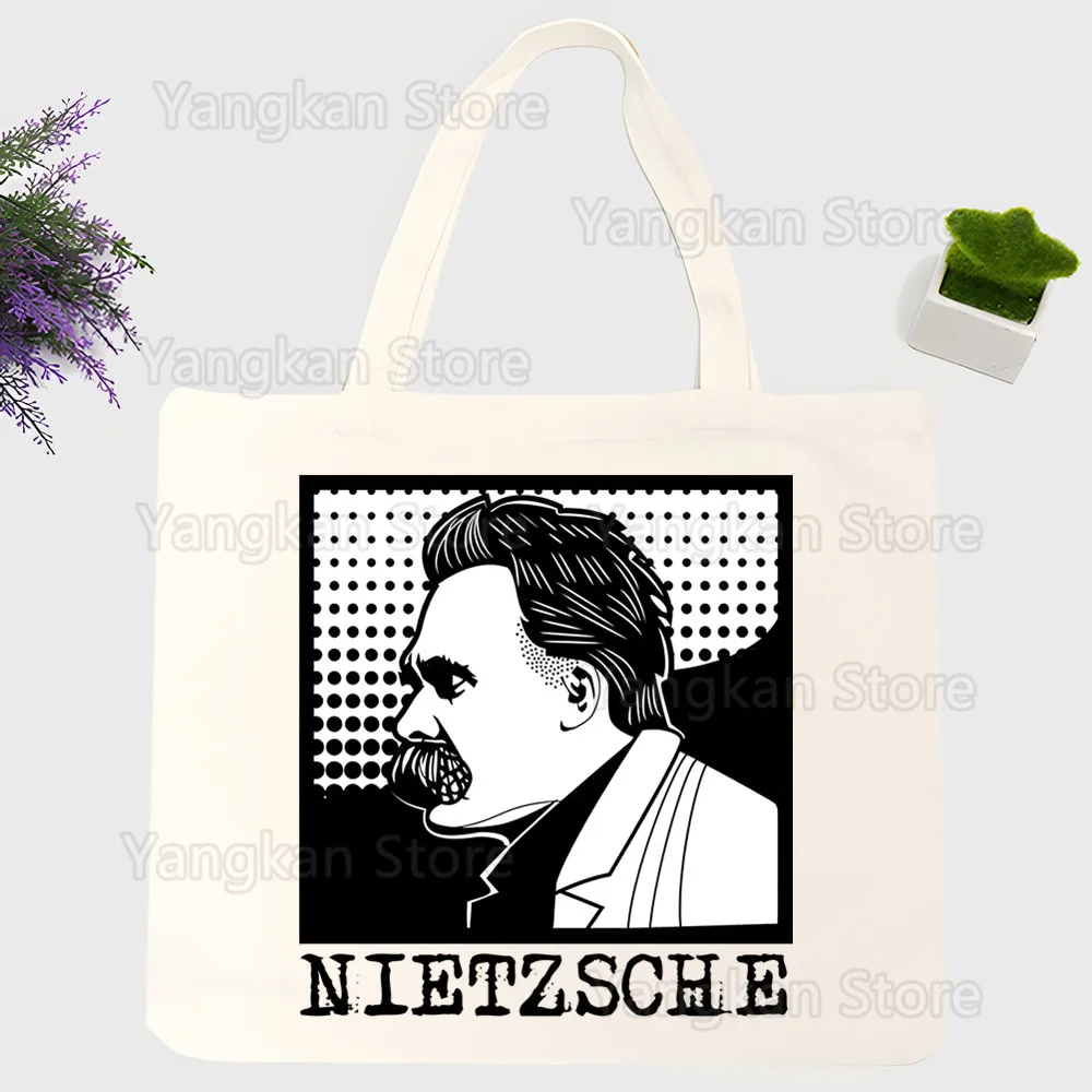 

God Is Dead Friedrich Nietzsche Nihilist Canvas Bags Shopper Shoulder Bag Designer Handbags Shopping Tote Casual Grocery