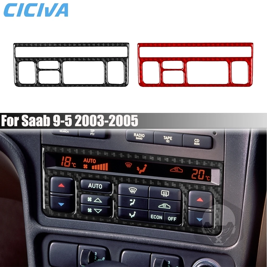 

Carbon Fiber Car Accessories Center Console Climate Control Modified Cover Sticker Interior Trim For Saab 9-5 2003 2004 2005