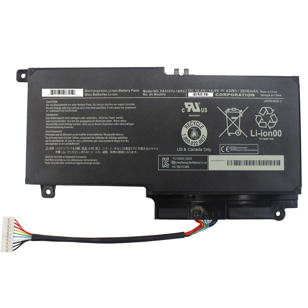 Imagem -05 - Bateria Original Genuína do Portátil para Toshiba Satellite Pa5107u1brs 14.4v 43wh P50 P55 L50 L55 S55t P55 L45d Novo