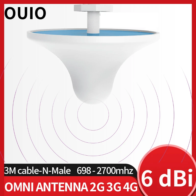 OUIO antena Omni 5dBi 698-2700mhz dla wzmacniacza komórkowego 2 g3g4g wzmacniacz sygnału wzmacniacza 4G antena N złącze męskie 3M