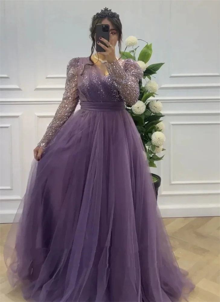 Elegant Prom Dress For Women V-Neck Lace Appliques Sleevelss Wedding Party Dress A-Line Chiffon Bridesmaid Gown Evening Dress