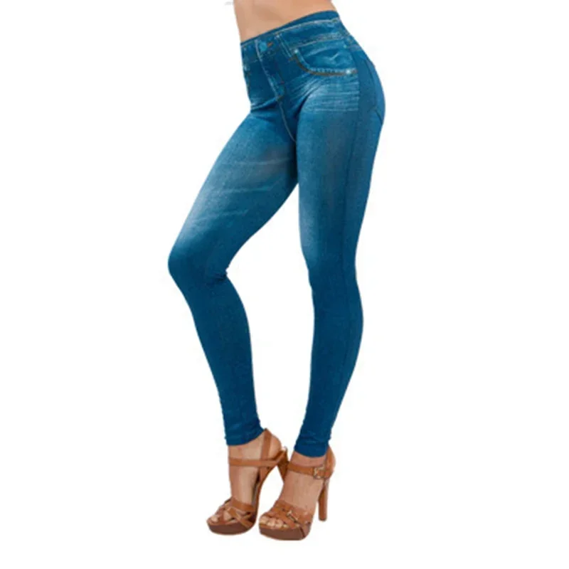 Women Thin Jeans Leggings with Pocket High Waist Slim Fit Denim Pants Trousers jeans  Pencil Pants  Slight Strech