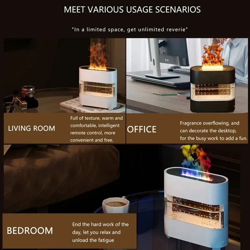 مرطب لهب مقلد جديد لقطرة المطر مع موزع عطر المطر والنار الملون متوفر بـ 7 ألوان للغرف والمكاتب