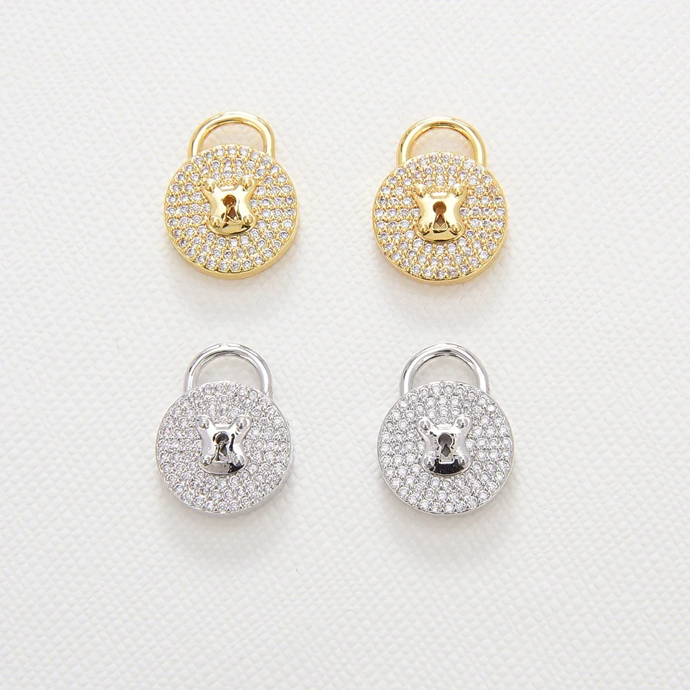 Keychain Lobster Clasp for Necklace Jewelry Charms Making supplies DIY Bracelet Chains Zircon Accessories Round Heart Lock Shape