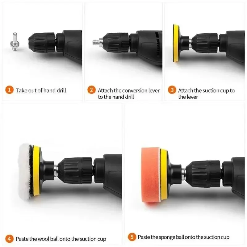 Professional Car Polishing Sponge Pad Set – Multi-Use Buffing & Waxing Accessories for Angle Grinder & Drill Machines