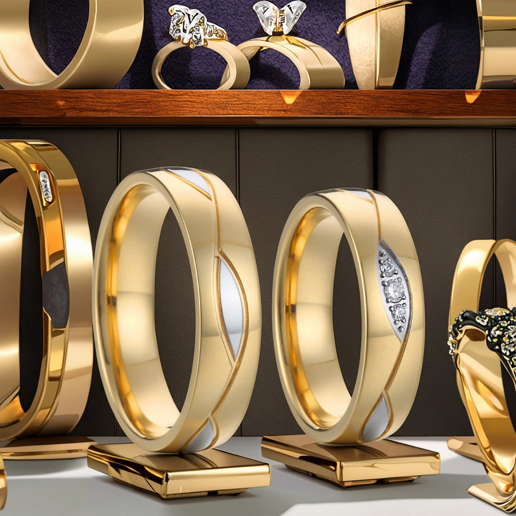 

Vintage Western Two Tone 18K Gold Plated 316L Stainless Steel Love Alliance Bridal Wedding Bands Men's and Women's Fashion Rings