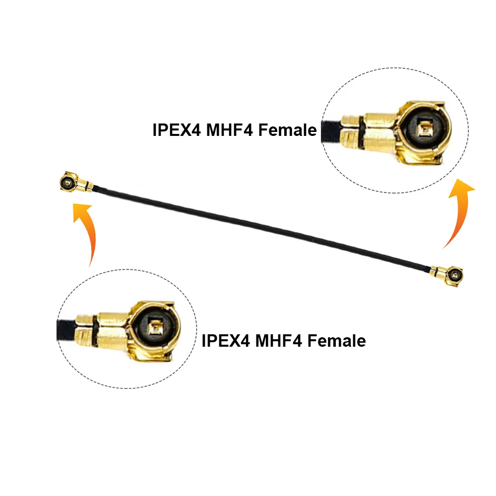 2PCS 4 4 Male to 4 Female  Connector RF0.81 RF Coaxial Pigtail Jumper WIFI 3G 4G Extension Cord Cable 5cm 10cm