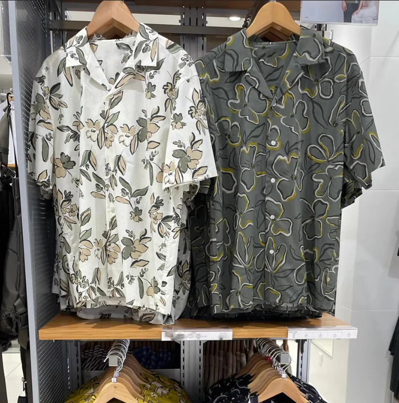 

New Modal Cotton Blend Printed Cuban Collar ort Sve Men's irt Breathable Comfortable Summer Faion Casual irt