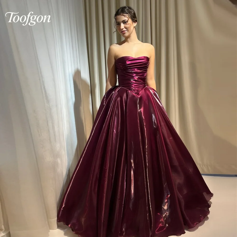 

Toofgon Burgundy Sweetheart Evening Dresses Wedding Party Dress платье женское вечернее Customized