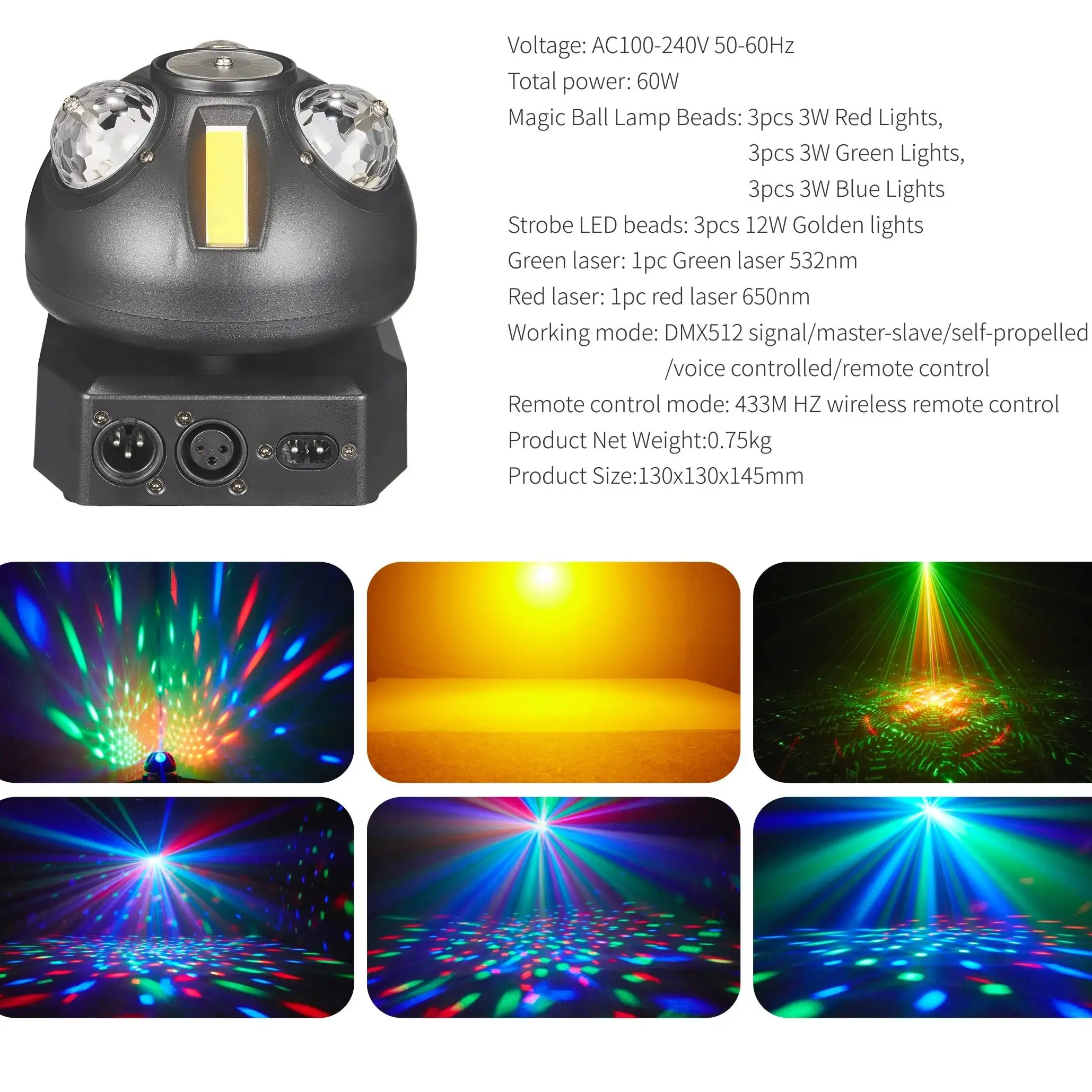 Disco Laser DJ Stage Beam RGB Strobe Red Green Laser Light DMX512 Light Projector Bar Birthday Party Wedding Christmas Decoratio