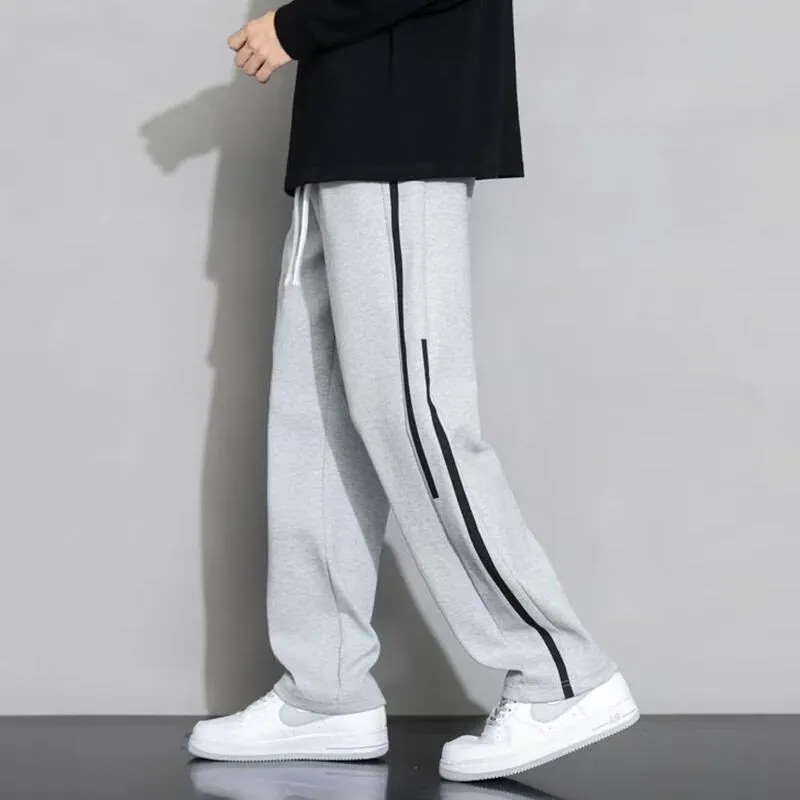 

Loose Straight Leg Men's Pants High Waist Casual Trousers Spring Autumn Fashion Youthful Vitality Style Other Fabric 100%