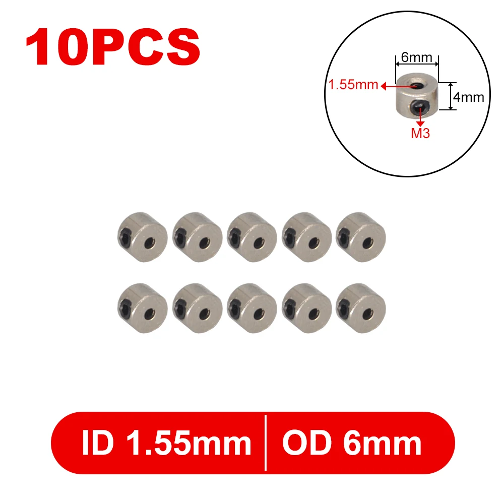 10PCS Metall Rad Lock Kragen Welle Achse Buchse Fahrwerk Stopper 1,6/2,1/2,6/3,1/4,1/5,1/6,1/8,1mm für RC Modell Teile