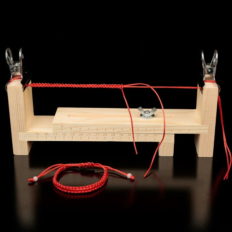 Hand Knitting Necklace Craft Mold Adjustable Wood Paracord Jig DIY Bracelet Making Tool - view 3