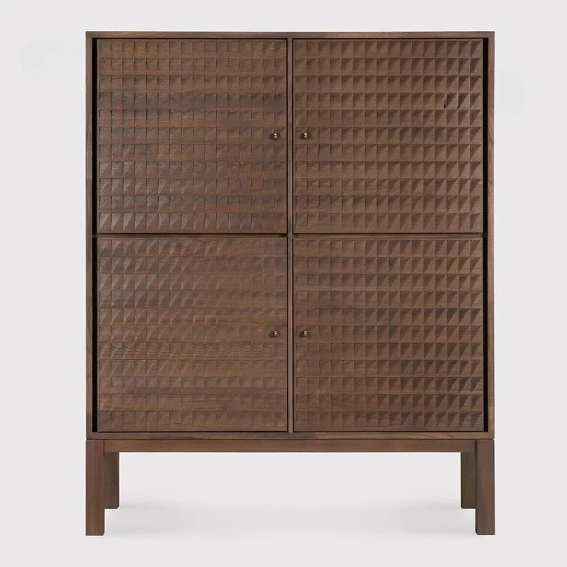 

Solid wood dining side cabinet chest cabinet medieval retro living room locker high cabinet designer light luxury advanced