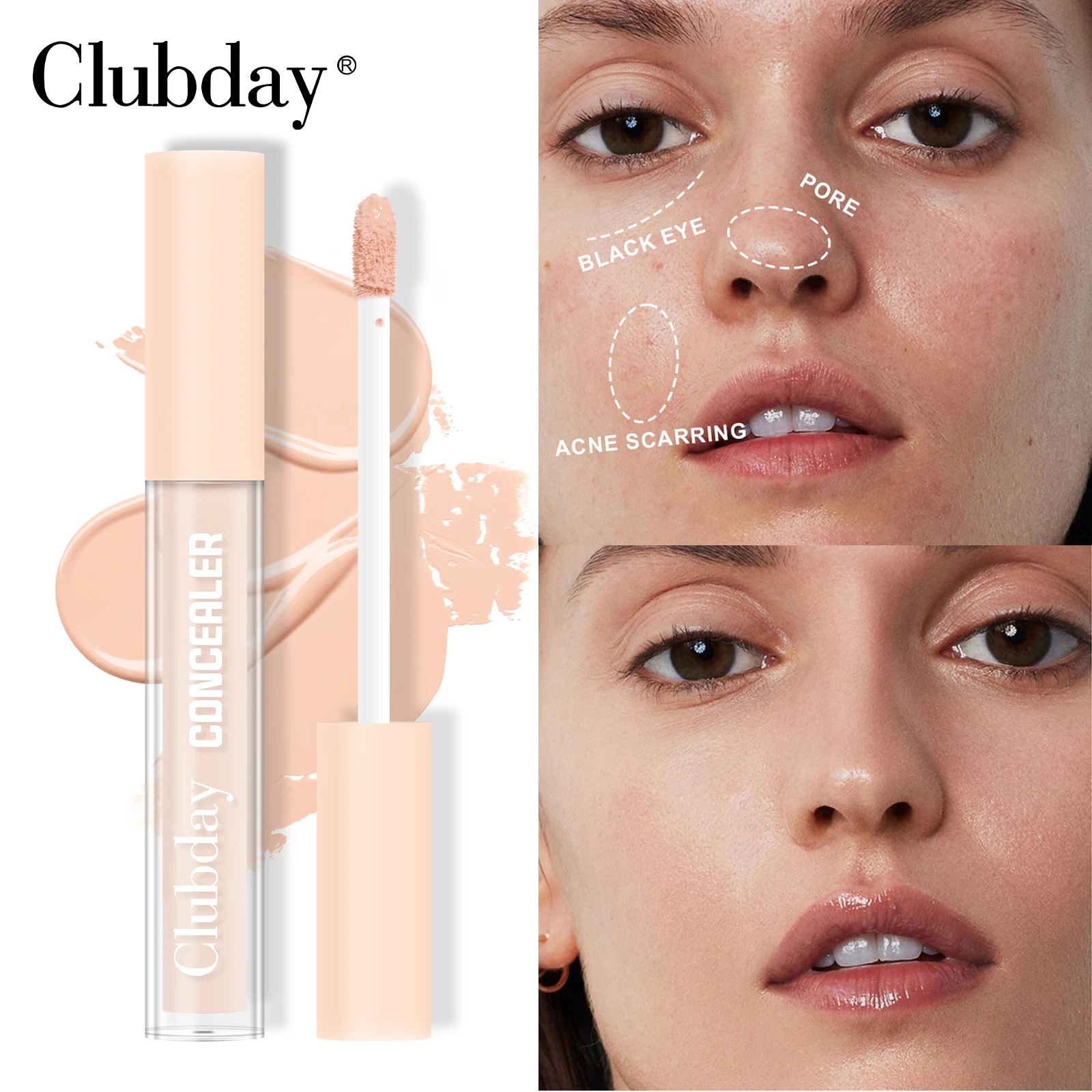 Clubday New Concealer Eight Color 2ml Portable Concealer Cosmetics Women's Beauty Makeup Cover Black Eyes Tattoo Cosmetics