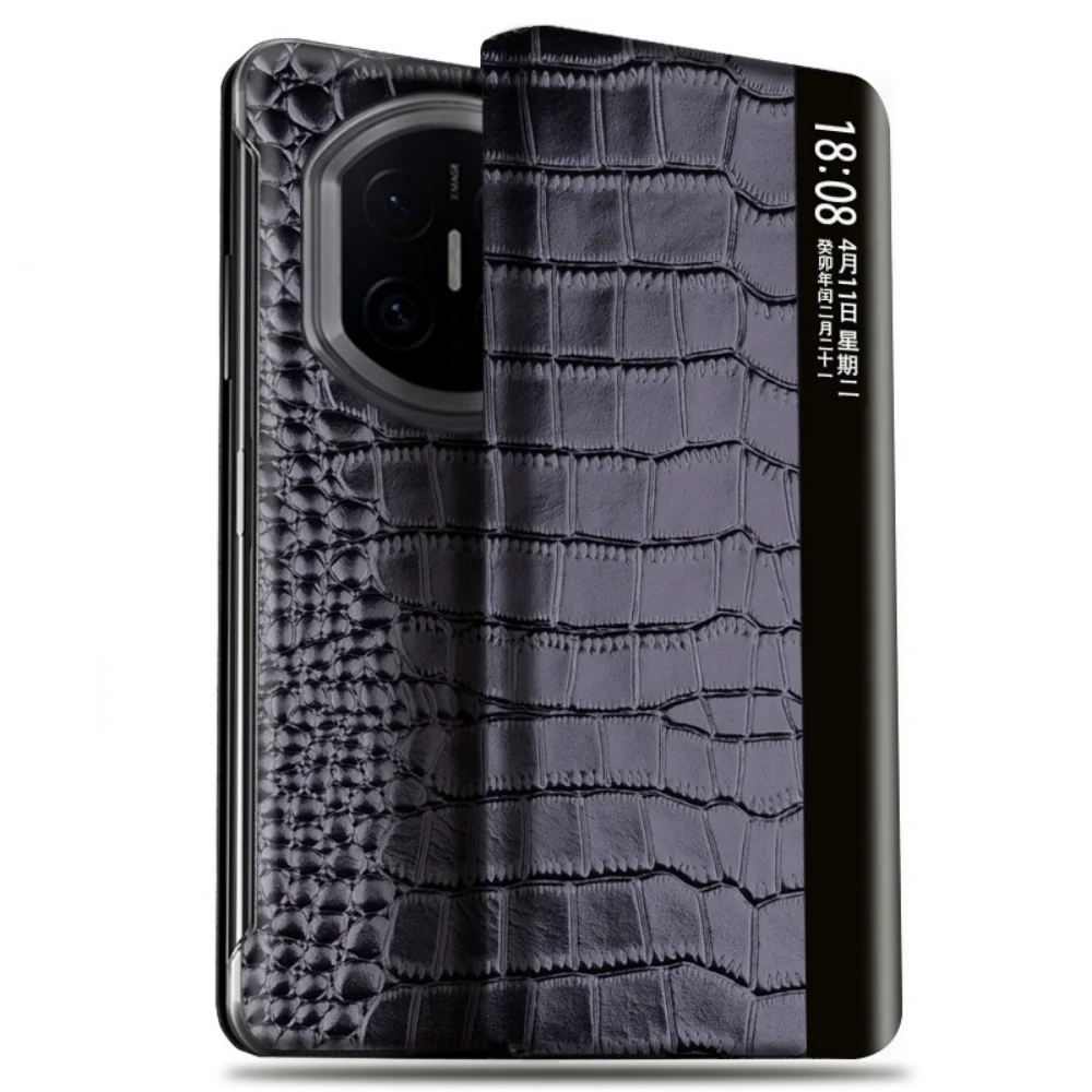

Чехол из натуральной яловой кожи с крокодиловым узором для Huawei Mate X7, деловой чехол