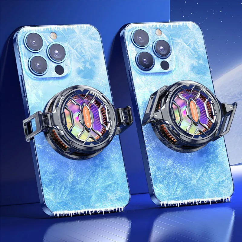 Radiador do refrigerador do telefone móvel, 15W Refrigeração forte, FS03, Clipe magnético e rotativo, Quit Iluminação 7 cores