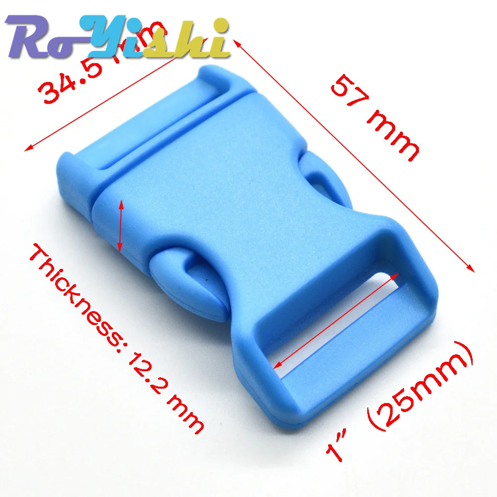 100 Pcs/Pack 1\'\'(25mm) Plastic Colorful Contoured Side Release Buckles For Paracord Bracelets/Backback