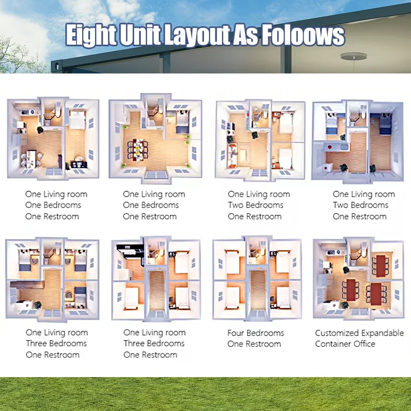 Mejor venta 20 pies fácil montaje hogar móvil prefabricado hogar prefabricado pequeño 2 3 4 dormitorios casa contenedor expandible