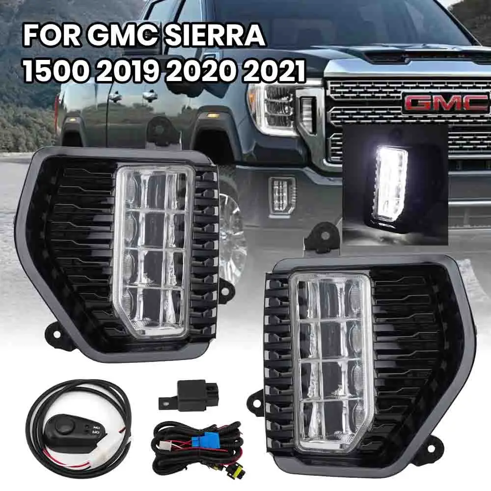 For GMC Sierra 1500 2019-2020 Headlight Driving Fog light led headlights Bezel frame Cover grille grilles car accessories