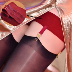 Anti Slip Leg Garter Belt Ring For Thigh High Stockings Elastic Suspenders With Metal Clips Sexy Cosplay Costume Accessories
