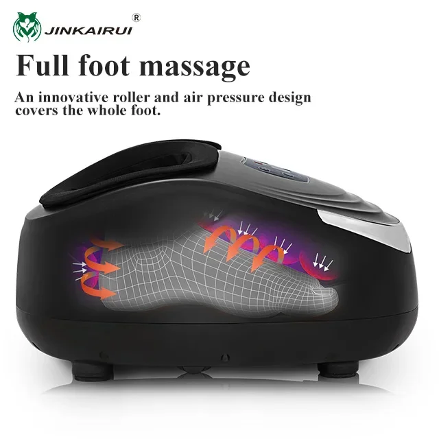 Jinkairui EU Plug Electric Antistress Foot Massager Vibrator Massage Machine Infrared Heating Therapy Health Care Device