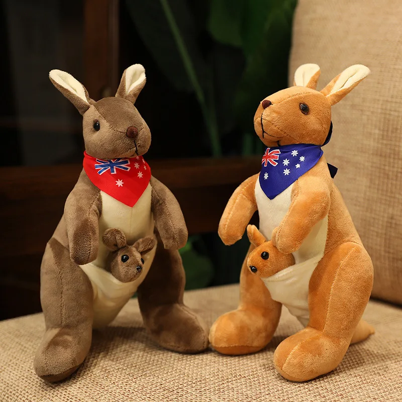 Mignon Mère & Enfant Kangourou Peluche Jouets Kawaii Grande Taille Kangourou Doudou Oreiller Peluche Poupees Pour Enfants Beb Amz
