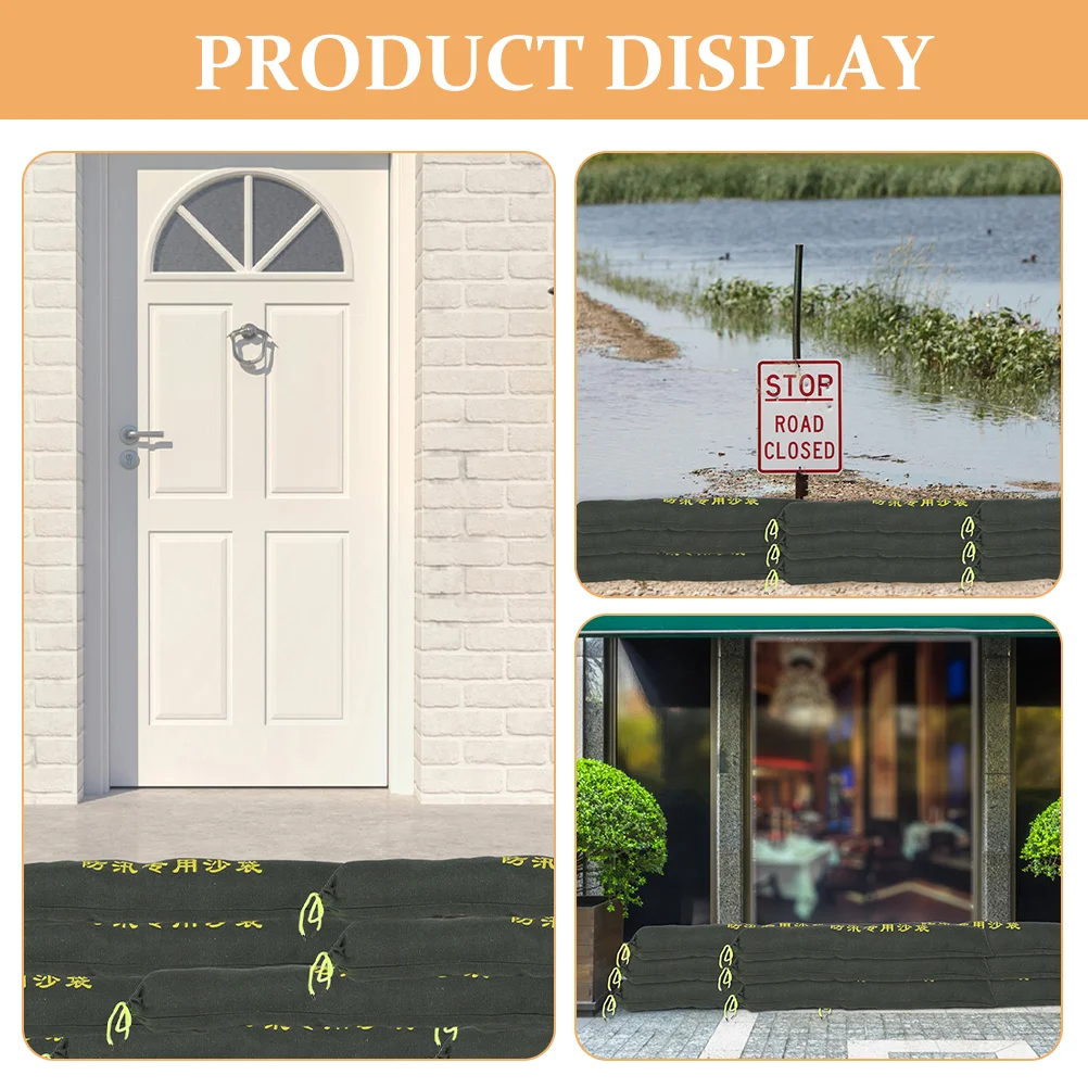 2 Pcs Absorb Water Stop Flood Control Sandbags Canvas Filled Barriers for Garage