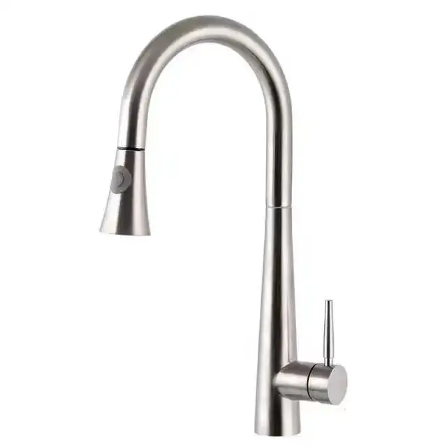 

YYHC-304 Stainless Steel Brushed Nickel Kitchen Faucet Single Hand Pull Sink Mixer Cold And Hot Water Mixing Faucets