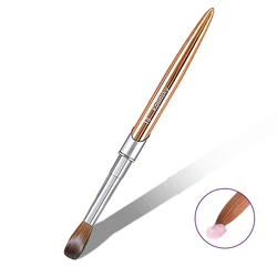100% Pure Kolinsky Acrylic Nail Brush Oval Crimped Gold Handle Professional Salon Quality for Acrylic Powder Size 2-18#