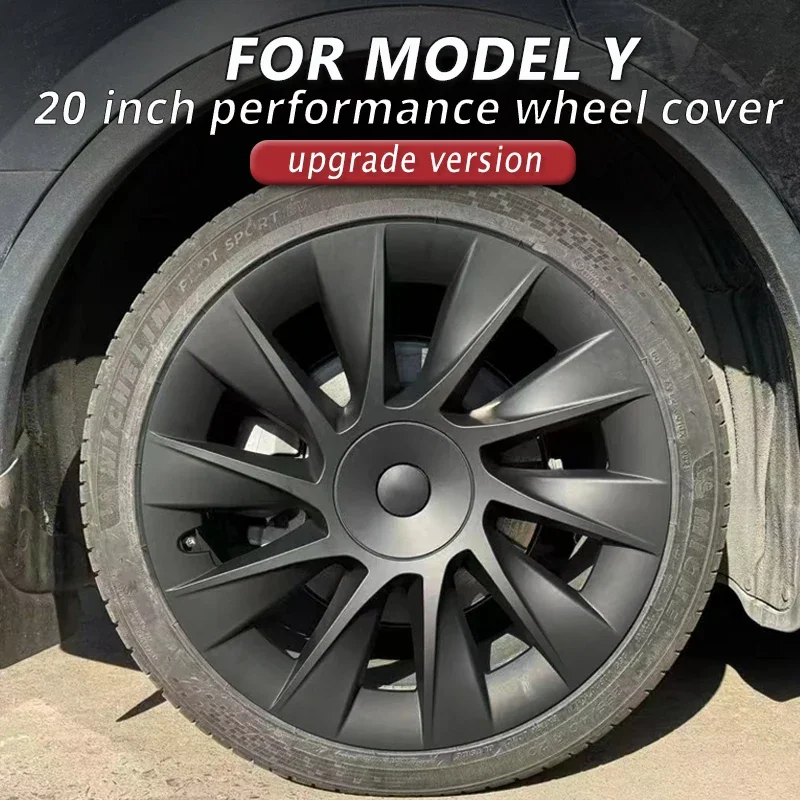 4PCS Car Hub Cap Performance Replacement  for Tesla Model Y Wheel Cap 20 Inch Automobile Hubcap Full Cover Accessories 2022 2023