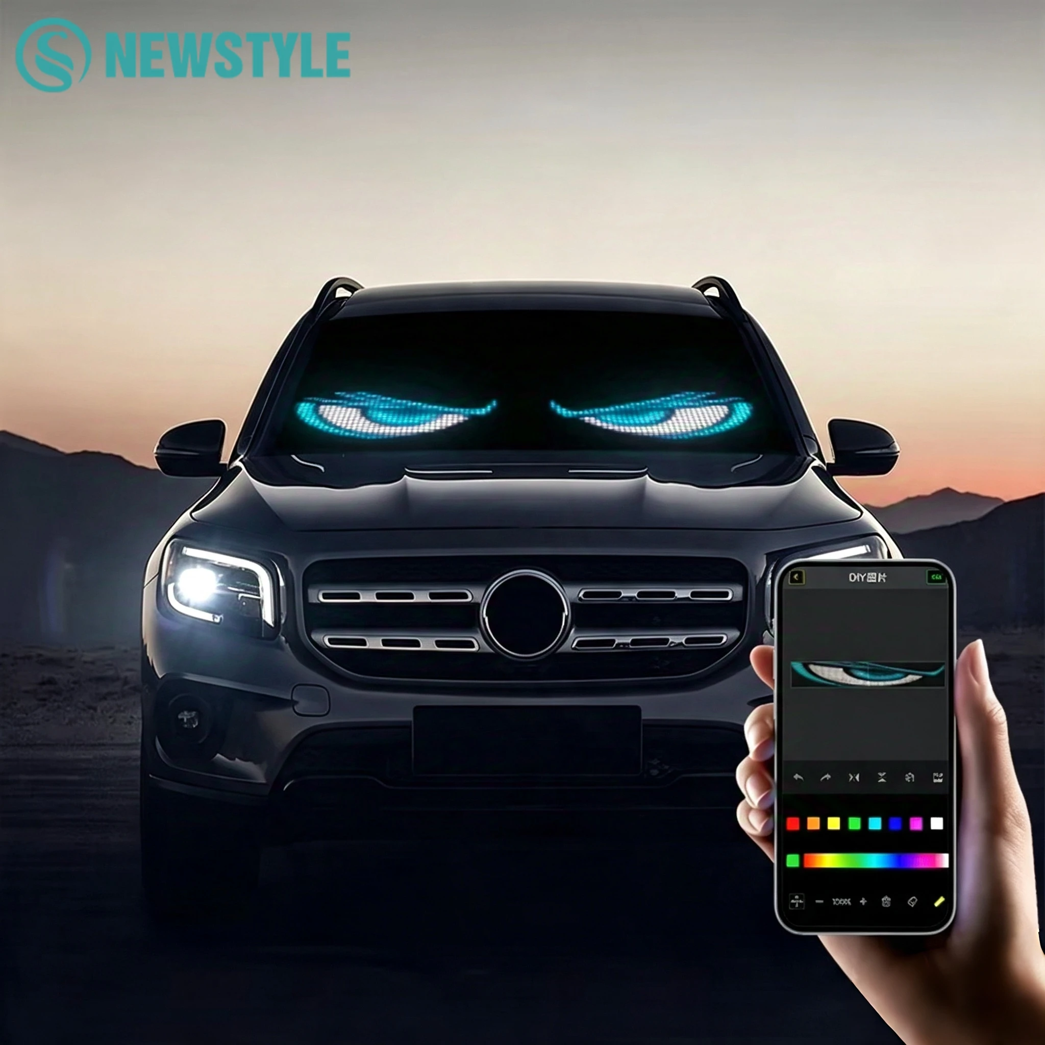 Scrollendes, helles LED-Werbeschild mit Bluetooth-App, DIY-Anpassung von Text, Graffiti-Animation für Laden-, Auto-, Bar- und Hotelwerbung
