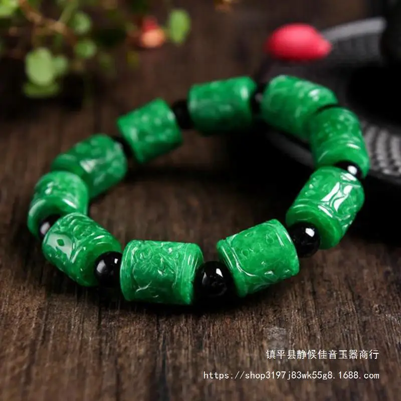 Factory Emperor Myanmar Dry Green as Right as Rain Jade Jadeware Bracelet