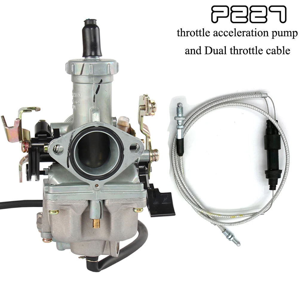 PZ27 27mm Carburetor With Accelerating Pump with Cable Choke Carb + Dual throttle cable For WY125 CG150 125cc 150cc 175cc