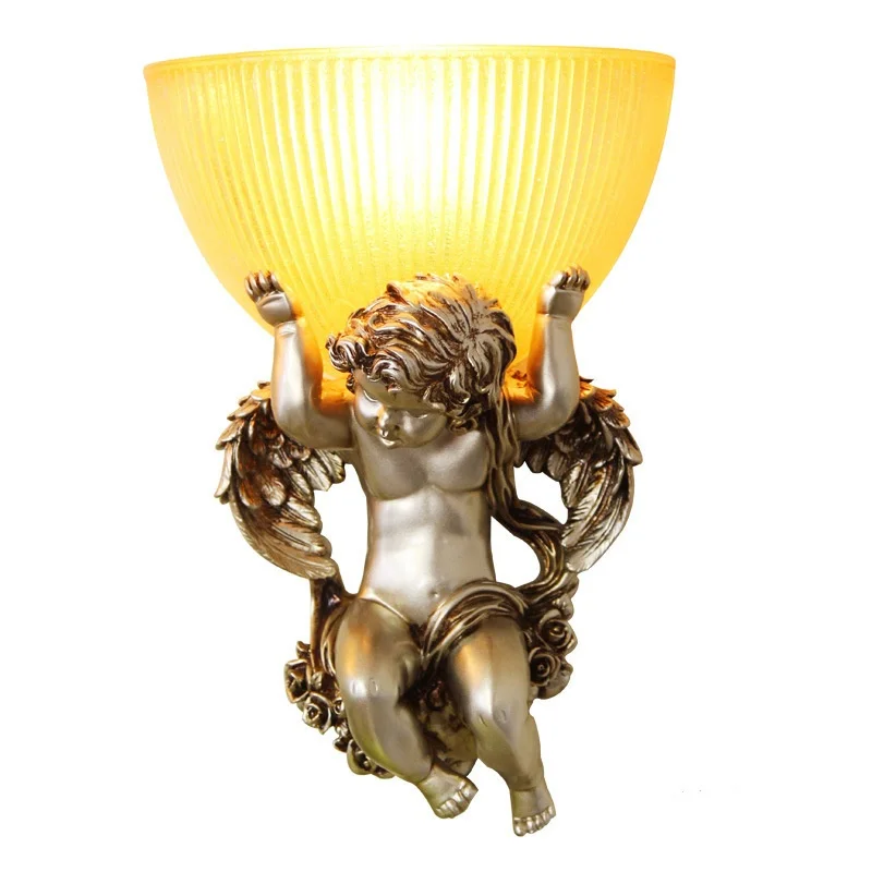 JIANKEXING Moderne Hause Wand Lampe Schlafzimmer Bett Kopf Wohnzimmer Studie Korridor Engel Geformt Harz LED Licht Kreative Retro Dekorative Beleuchtung 6