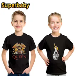 Freddie Mercury królowa zespół rockowy drukować fajne dzieci T-shirt chłopcy dziewczynki ubrania letnie dzieci bawełniane koszulka z krótkim rękawem