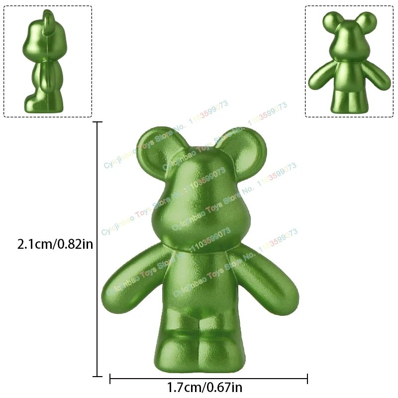 DF1001-1008 만화 시리즈 작은 곰 컬러 액션 피규어 크리 에이 티브 액세서리 모델 벽돌 어린이 장난감 생일 선물