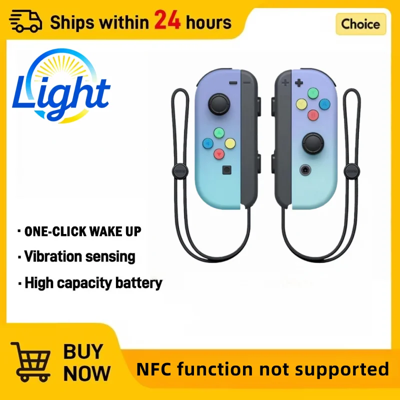 

Wireless Bluetooth game controller with one-touch wake-up and dual vibration, compatible with Switch/Lite/OLED