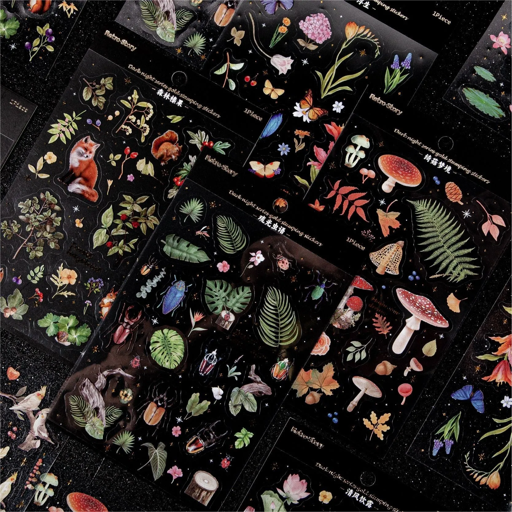 Plants Floral Sticker set Forest Animal Stationery Stickers Diary Book Diy Journal Planner Decorative Sticker Label