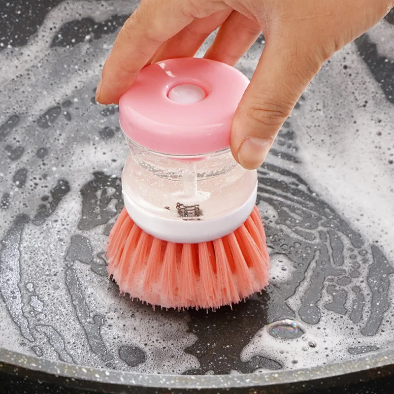 Kitchen Wash Pot Dish Brush Automatic Liquid Filling By Pressing Does Not Hurt Pan Multifunctional Cleaning Brushes